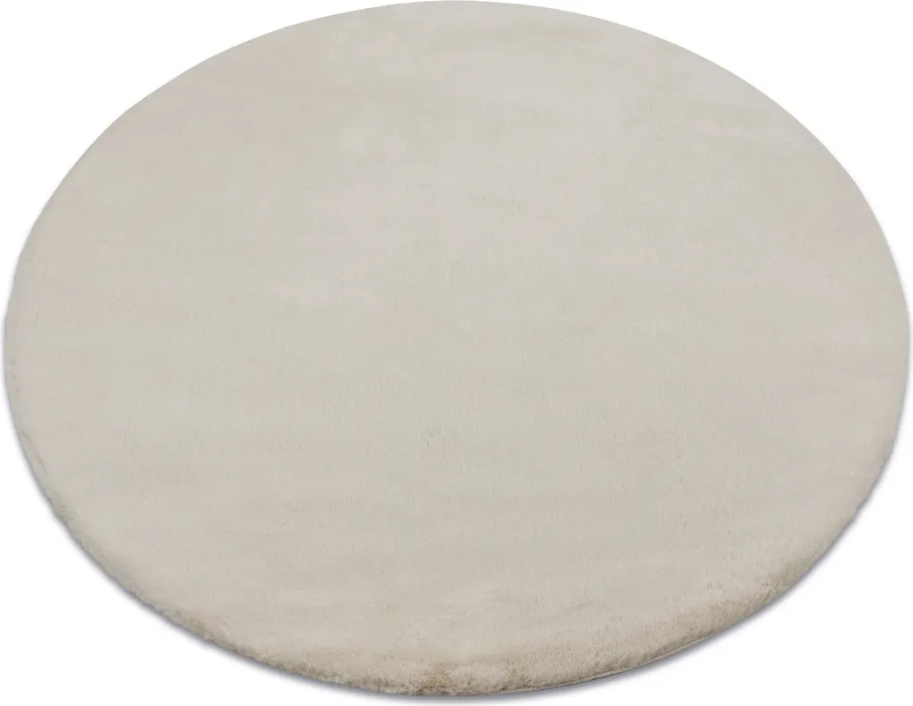 Tapis de Salon Rond Beige 120 cm - Tapis Chambre Enfant Doux BUNNY