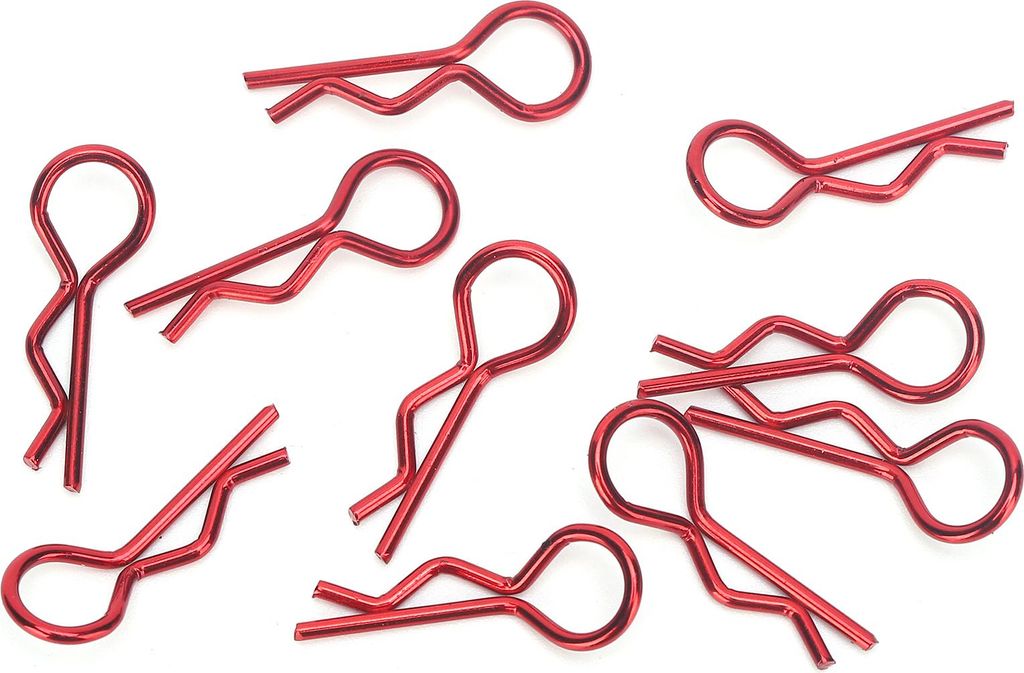 10 Stück RC Car Shell Clip RShape Metal Body Clips Pins für 1/5 1/6 1/8 1/10 Car(Rouge) Rouge