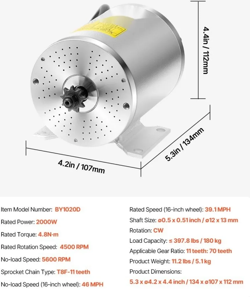 Moteur sans balais 2000W Puissance Élevée 60V avec Boîtier Durable - 7