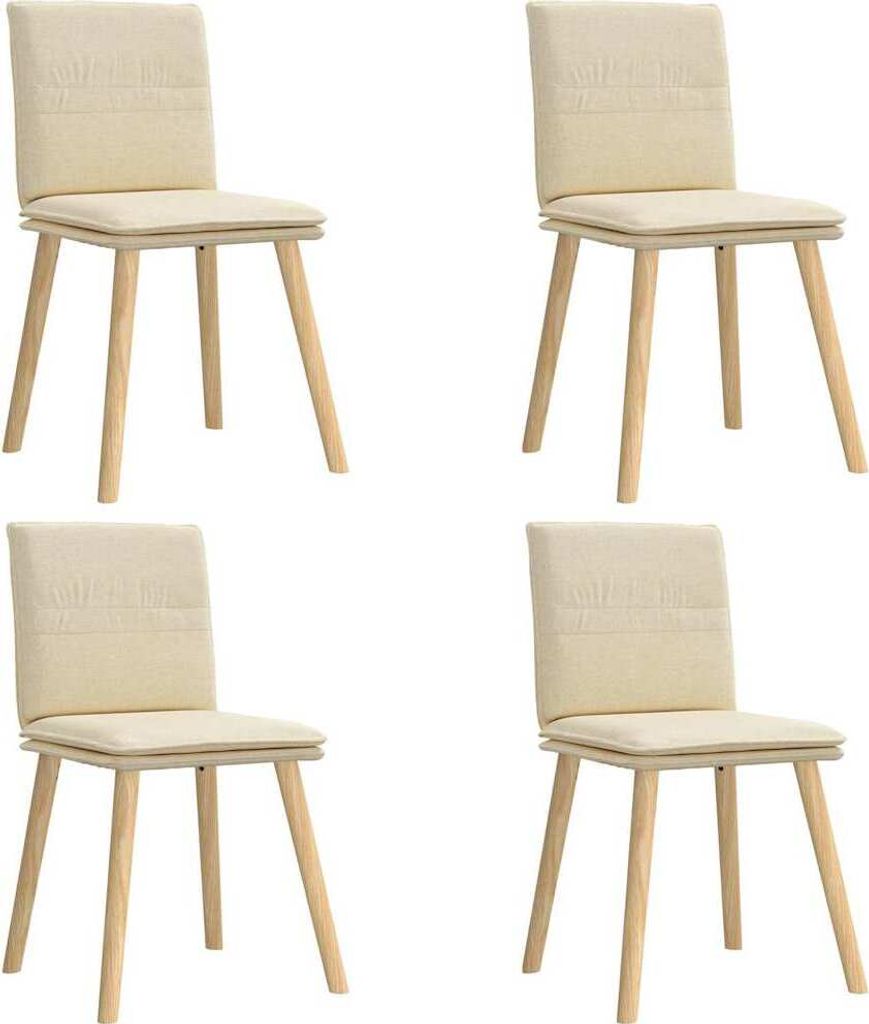 Esszimmerstühle 4 Stk. Creme Stoff