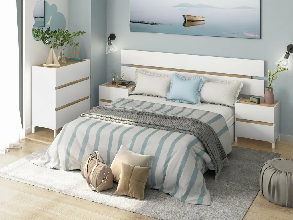 Commode de Chambre Teddy Blanche 3 Tiroirs - Idéal Rangement Linge et Habits