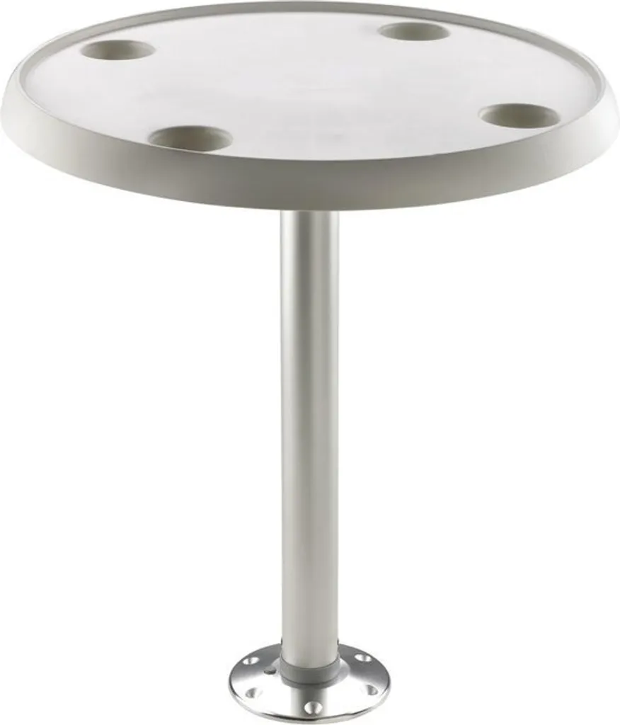 Table ronde VETUS Ø 60 cm avec pied de table télescopique pour bateau