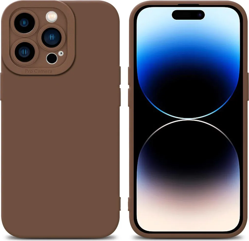 Cadorabo Custodia per Apple iPhone 14 PRO MAX Custodia protettiva in silicone TPU marrone Custodia per telefono cellulare