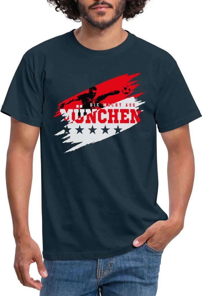 Spreadshirt Die Macht Aus München Ultra Fußball Fan Männer T-Shirt, 4XL, Navy