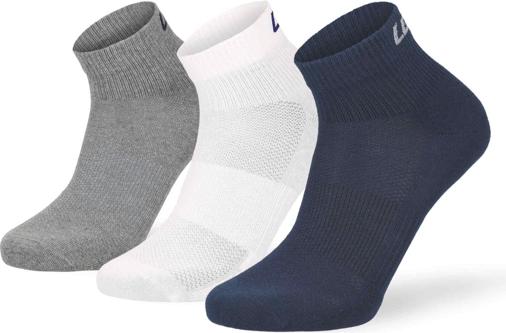 Lenz Performance Quarter Tech Socken, grau/weiß/blau, 35-38
