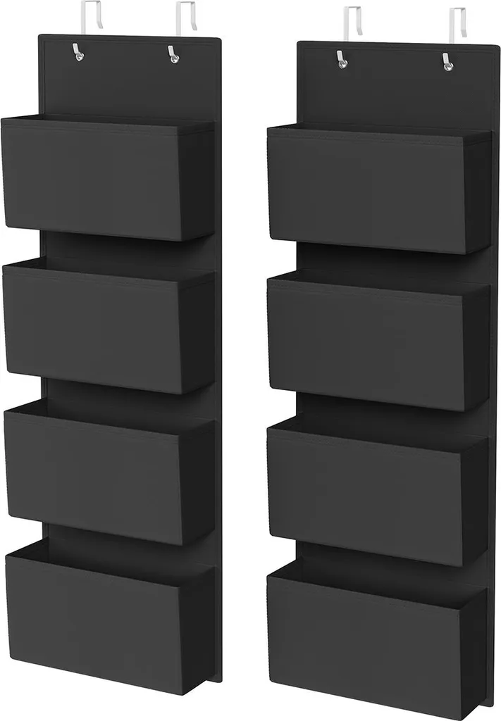 Panier de rangement armoire pliable noir avec poignées renforcées