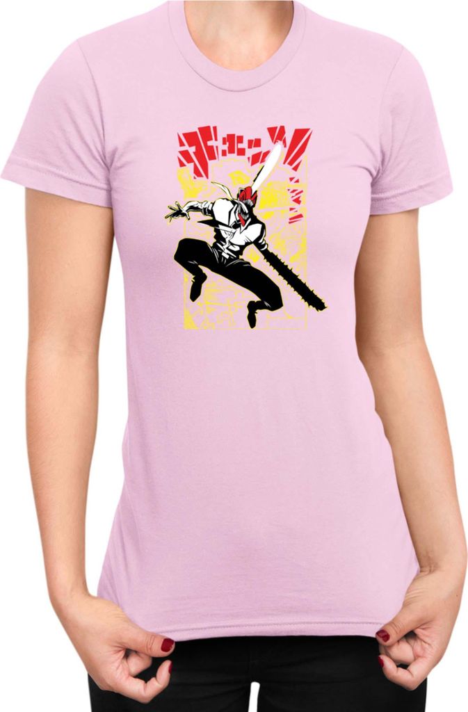 Damen T-Shirt Manga Japan Anime Comics Animation Chainsaw Anime manga Man 17, Lady L / Hellrosa
