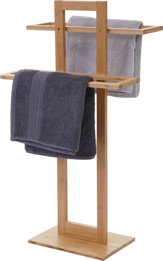 Support serviettes salle de bain sans percer - Sèche-serviettes autoportant