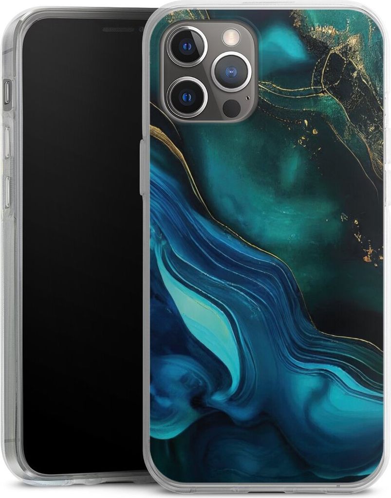 DeinDesign Handyhülle für Apple iPhone 12 Pro Max Silikon Hülle Case Smartphone Schutzhülle Art Farbverlauf Marmor