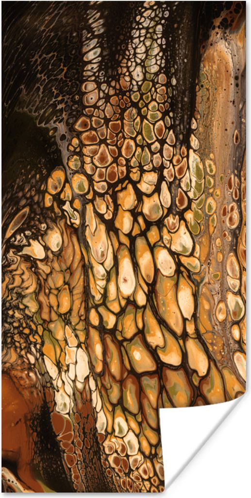 MuchoWow Poster Farbe - Braun - Farbe gießen 40x80 cm - Dekoration