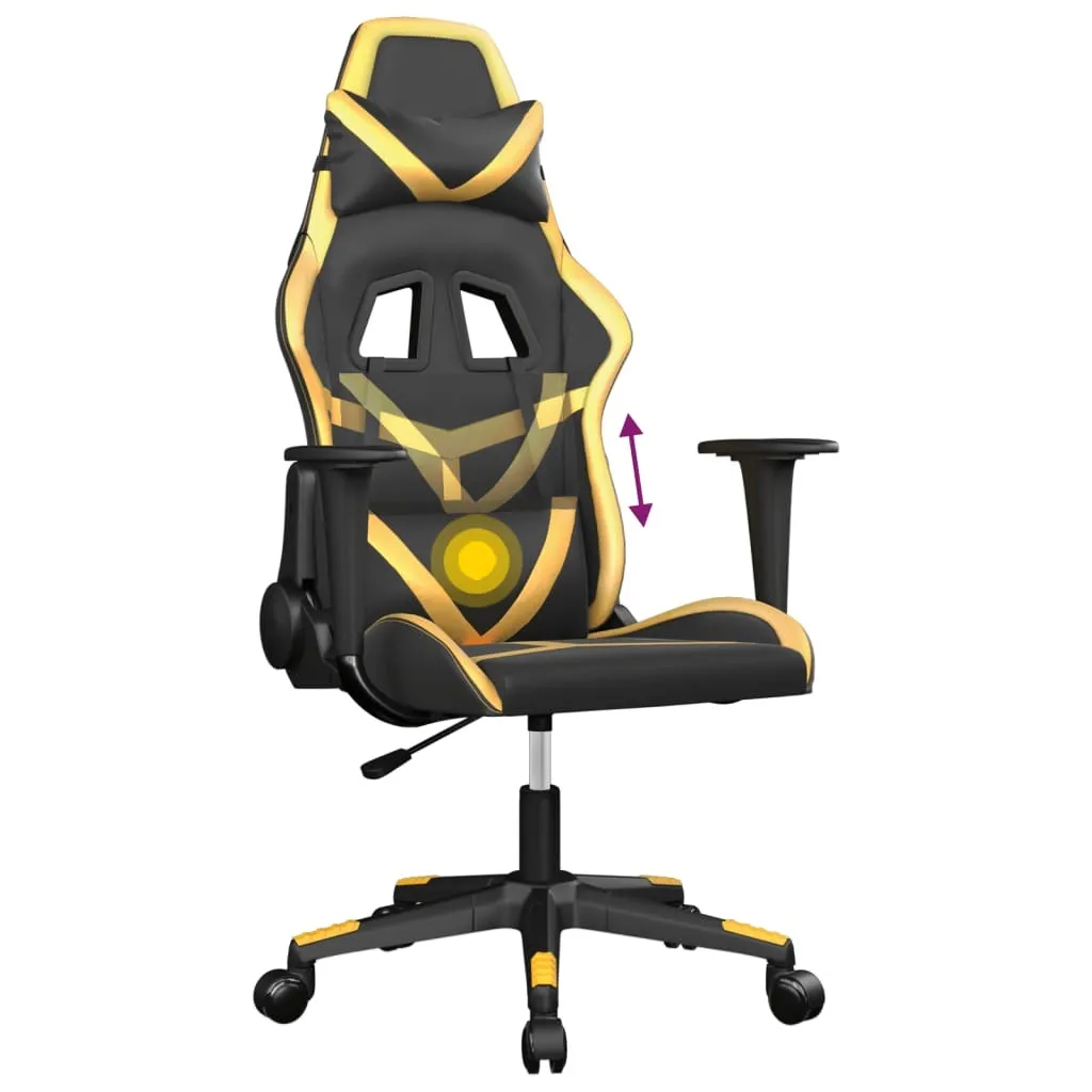 Specifiche Sedia Gaming Massaggiante vidaXL Nero Oro | Ergonomia Top