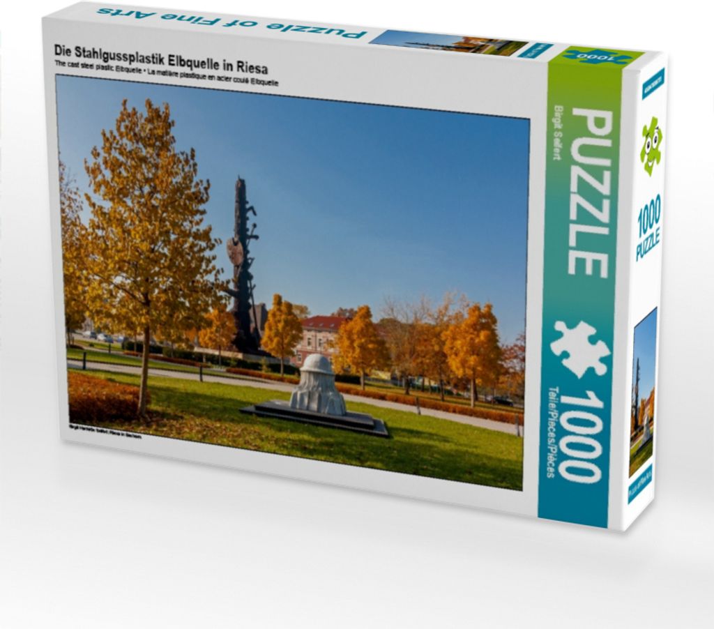 Calvendo Die Stahlgussplastik Elbquelle in Riesa 1000 Teile Puzzle quer 640x480mm, Seifert Birgit; 7389250