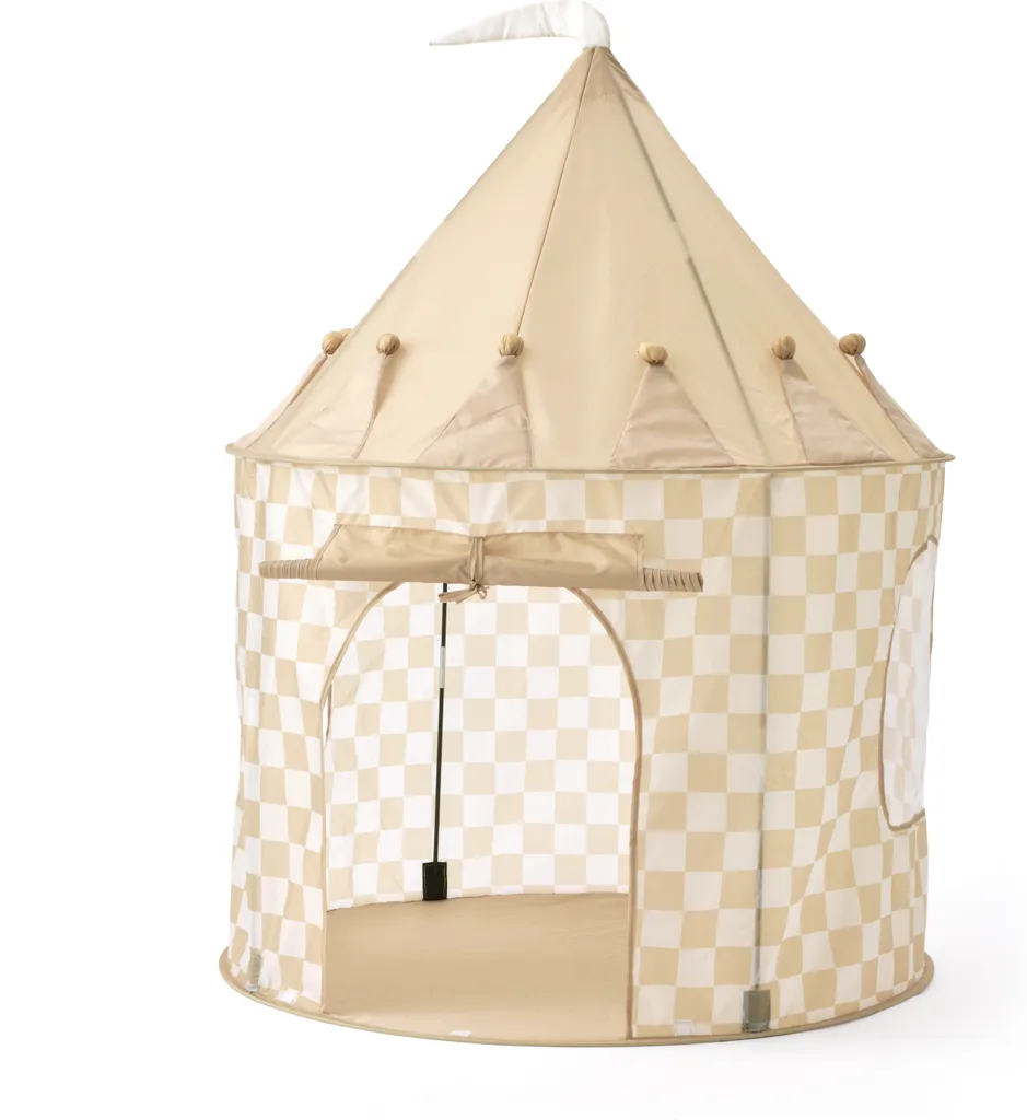 Cabane textile enfant Kids Concept jaune et blanche 100x130 cm coton