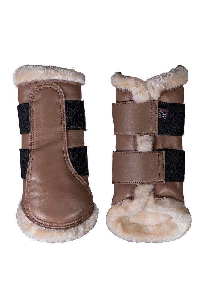 HKM Gamaschen Comfort Premium Fur Dressurgamaschen Taupe S