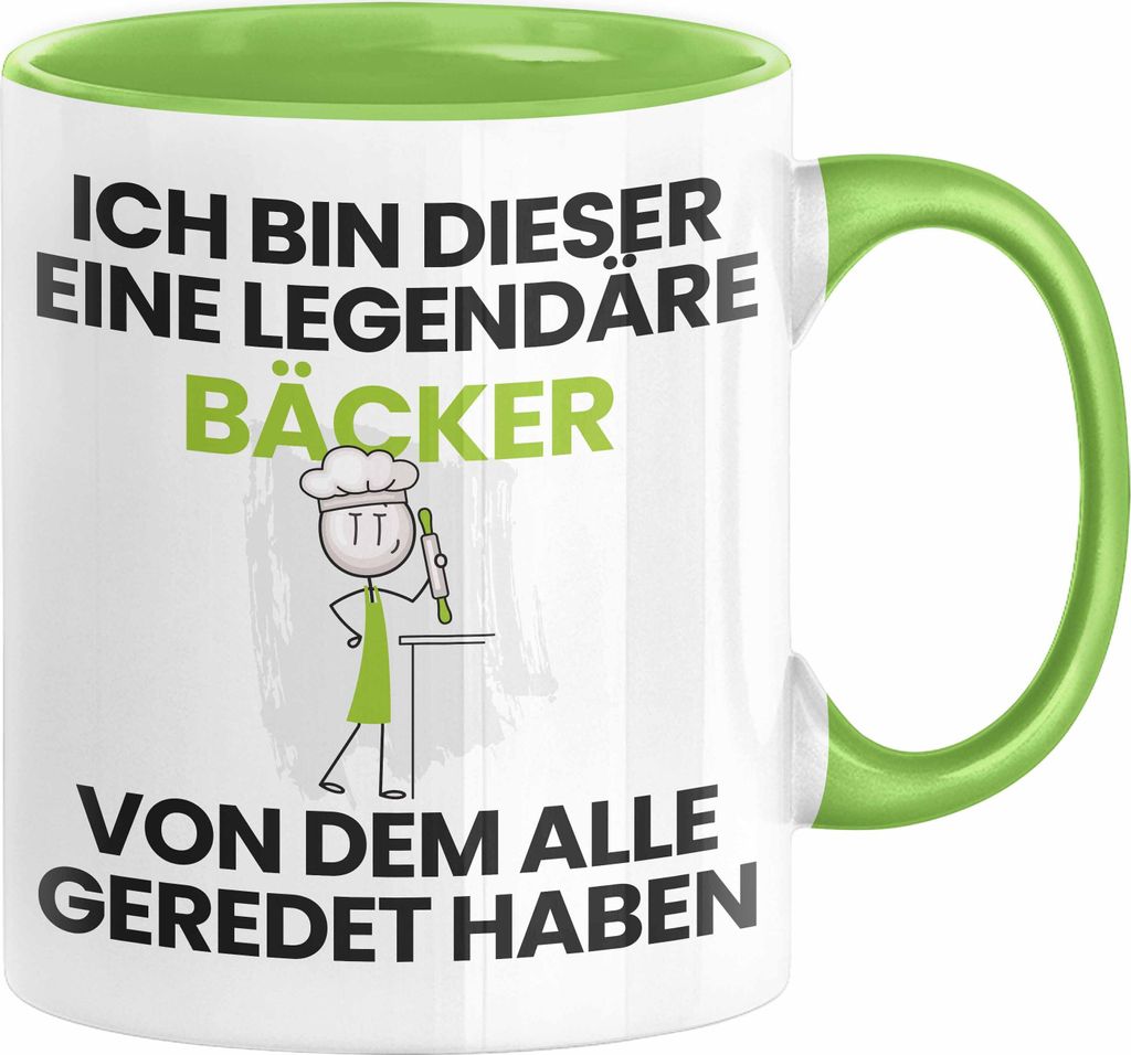 Bäcker Geschenk Tasse Lustige Geschenkidee Geburtstag für Bäcker Ich Bin Dieser Legendäre Bäcker Von Dem Alle Geredet Haben Kaffee-Becher (Grün)