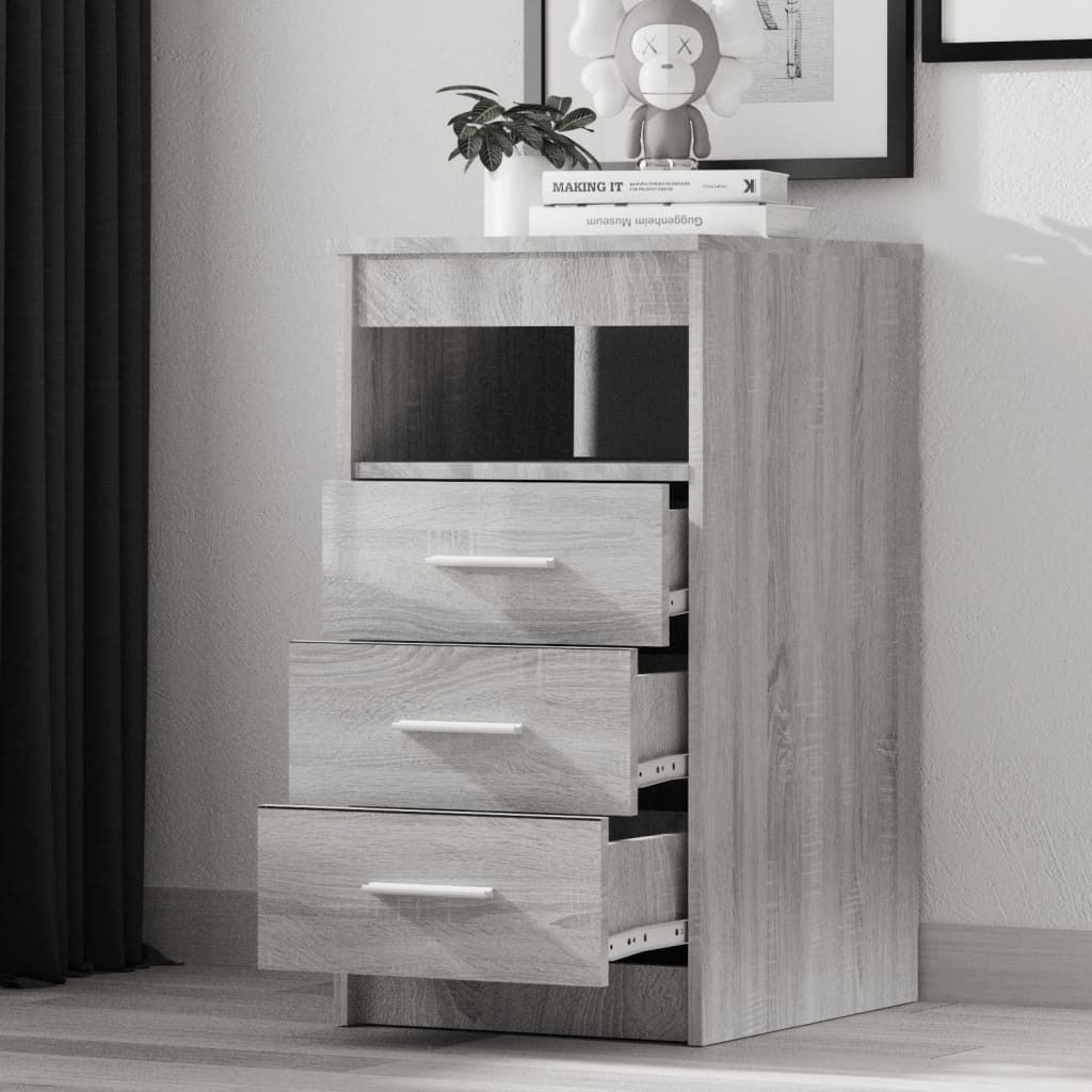 “2026 Modern“ Sideboard mit Schubladen Grau Sonoma 40x50x76cm Holzwerkstoff - Designermöbel 893141 - Kommoden
