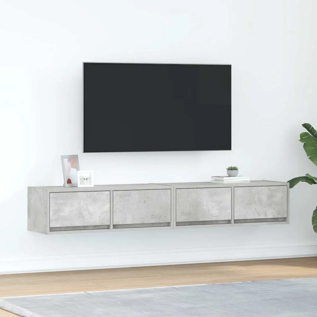 Mobile TV Maison Exclusive Grigio Cemento 80x31x25,5 cm Set 2pz Legno