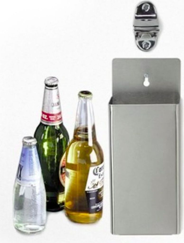 Wandflaschenöffner inkl. Auffangbehälter