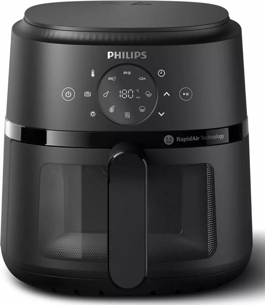 3,2 l 1300 w schwarze heißluftfritteuse Philips NA210/00 Produktbild 