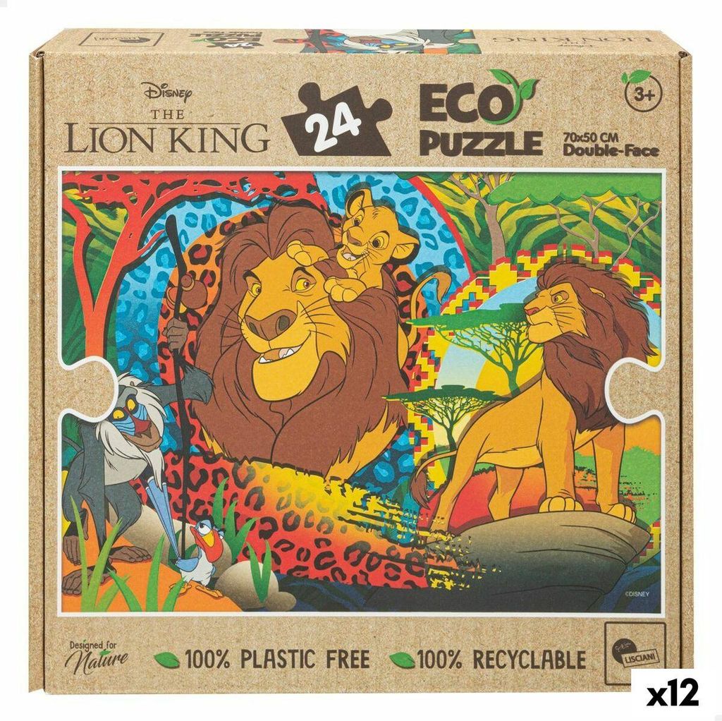 Der König der Löwen Kinderpuzzle Doppelseitig 24 Teile 70 x 1,5 x 50 cm (12 Teile)