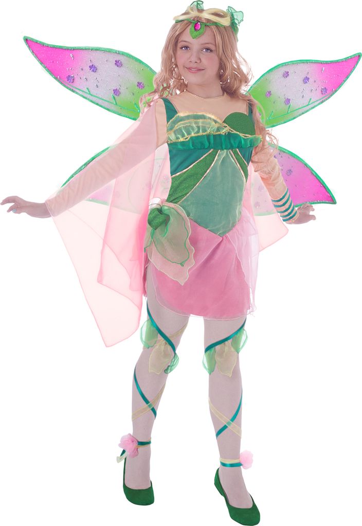 A young girl wearing a fairy costume.