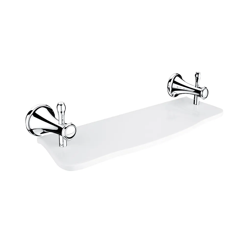 Rangement Salle de Bain Mural Nimco Lada 40 cm Pierre et Chrome