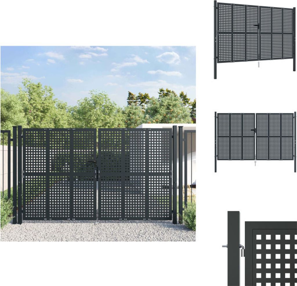 vidaXL Gartentor Anthrazit 300x225 cm Stahl - Gartentore