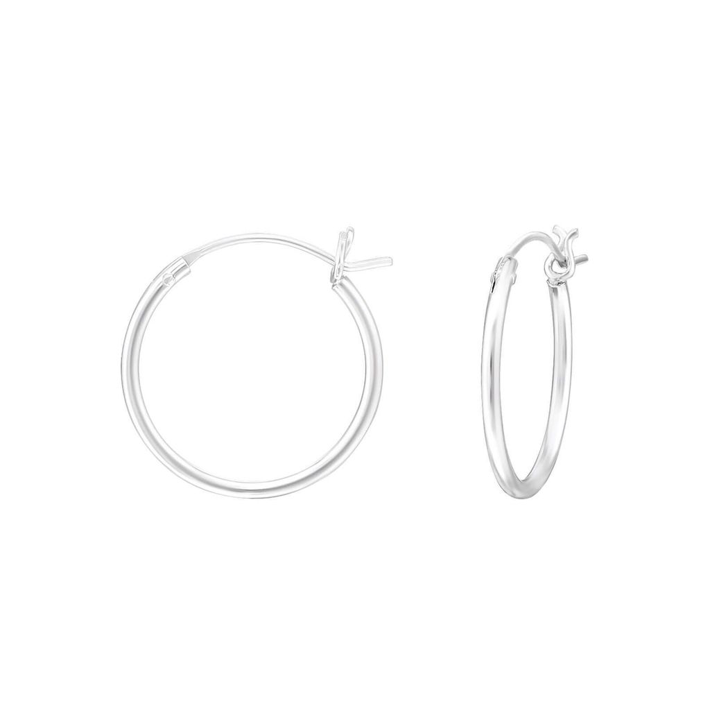 Silber Creolen - Gewölbt - 18 Mm - Silber 925 - Keltisch