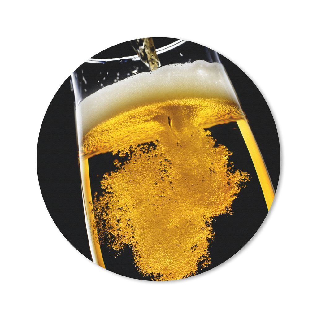 MuchoWow Mauspad Mousepad Bier wird in ein Bierglas gegossen 20x20 cm - Mousepads - Maus Mat - Pad - Mausunterlage - Schreibtischmatte