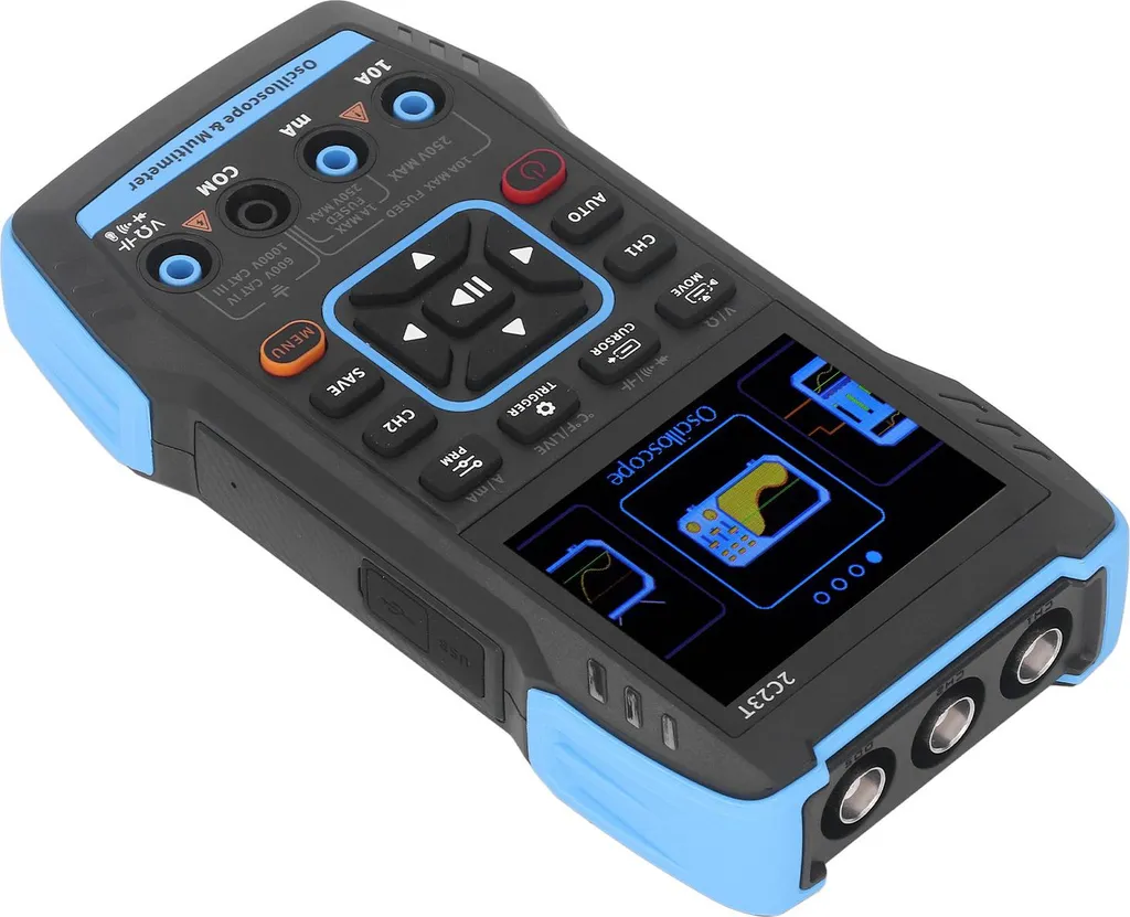 Oscilloscope numérique portable 2 canaux avec fonctions multimètre