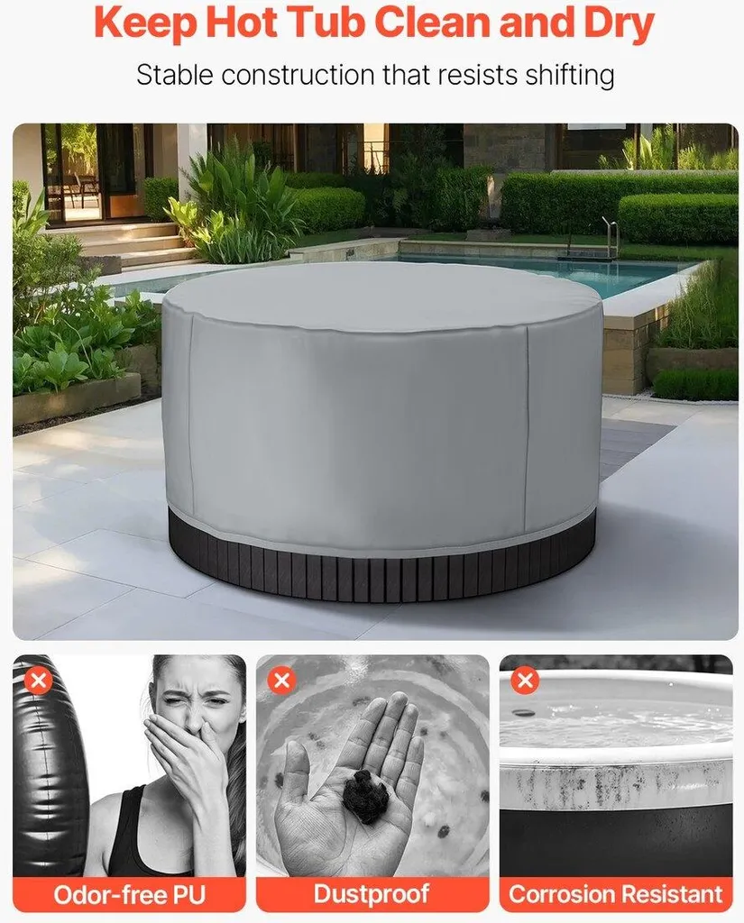 Bâche spa rond 2000x850mm imperméable et résistante aux intempéries - 6