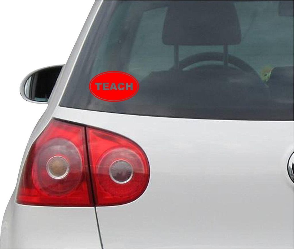 Aufkleber / Autoaufkleber - JDM - Die cut - TEACH EURO OVAL - Teacher - Folie Car Decal Sticker - rot - 139mm x86mm