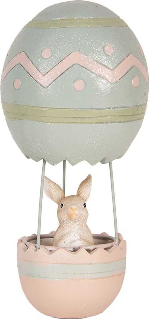 Clayre & Eef Dekorationsfigur Kaninchen Ø 12x25 cm Beige Kunststoff
