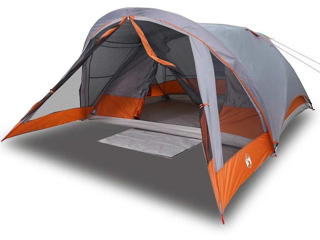 vidaXL Tente familiale pour 6 personnes Gris Étanche Image du produit 
