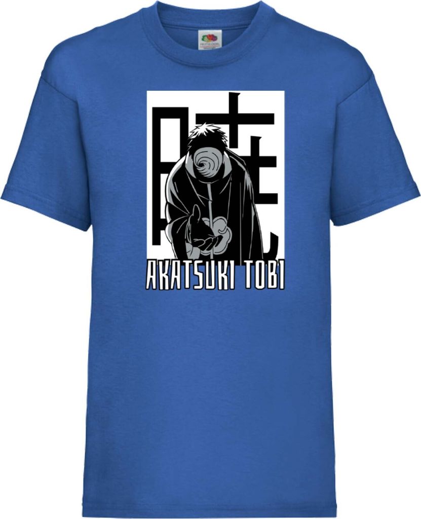Kinder T-Shirt Japan Animation Manga Anime Comics Naruto Akatsuki Tobi Var-029, 3-4 Jahr - 104 / Blau