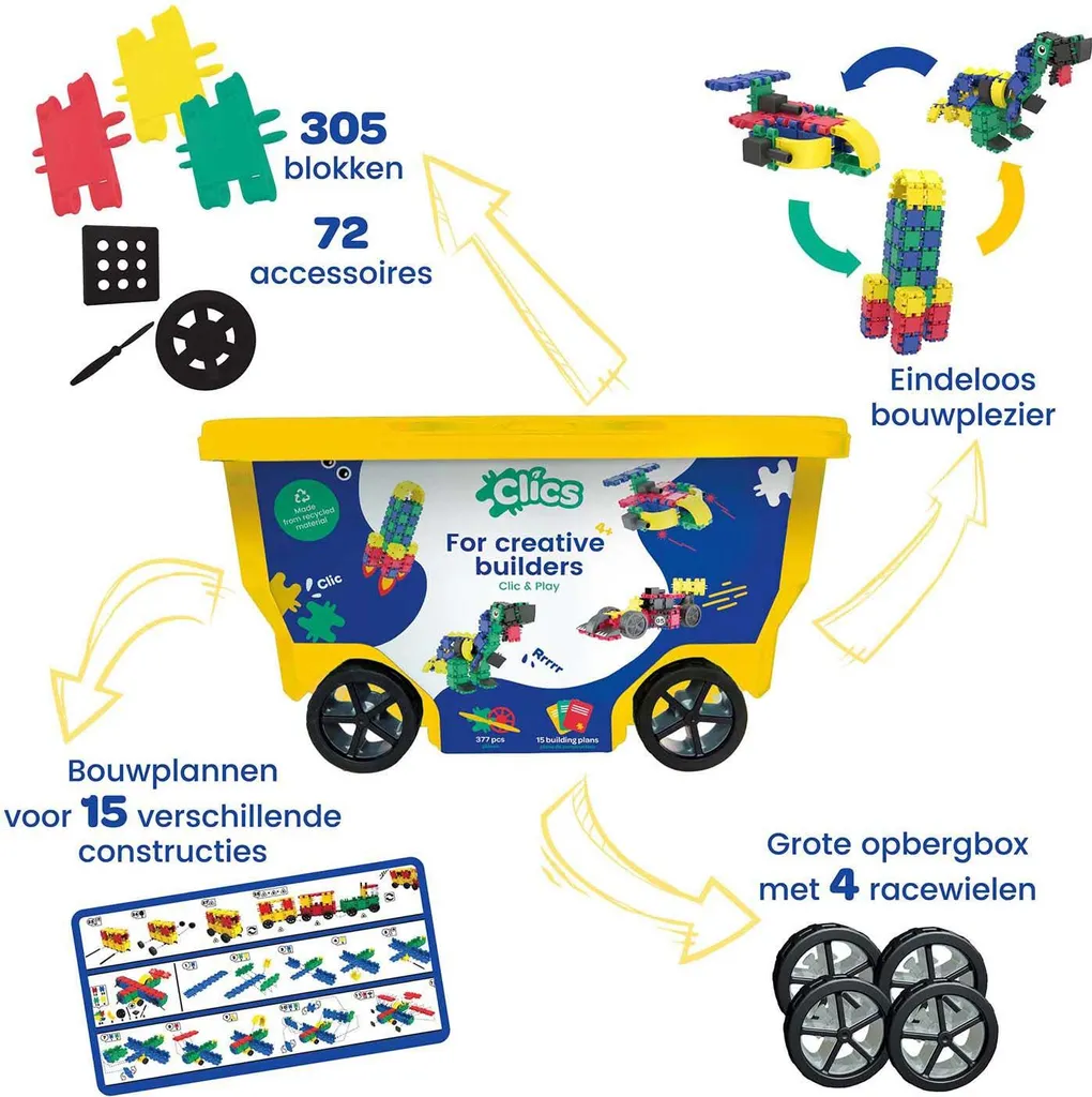 Jeu de construction Rollerbox 15en1 - Coffret de briques à empiler - 17