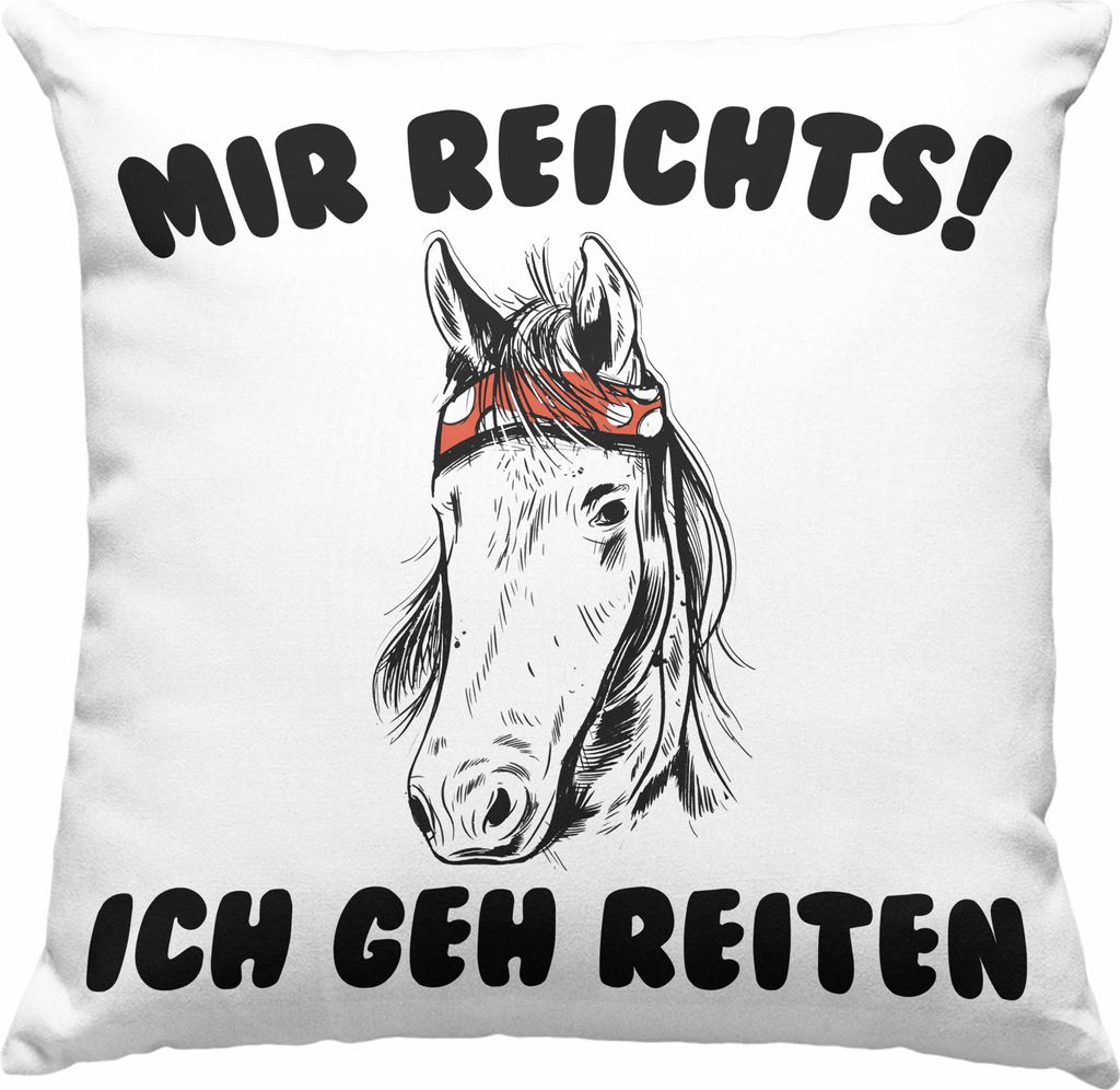 Trendation - Reiterin Deko-Kissen mit Füllung 40x40 - Mir Reichts Ich Geh Reiten - Pferde Deko-Kissen mit Füllung 40x40 Deko-Kissen mit Füllung ...