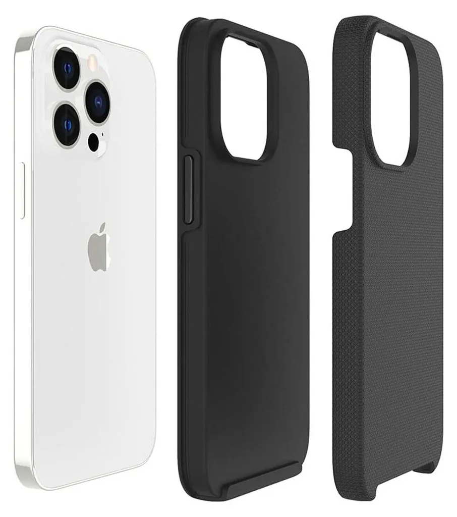 Eiger, Cover rigida per iPhone 14 Pro Max con 2 strati di protezione ultra-rinforzata contro le cadute da 4M, nero - 3