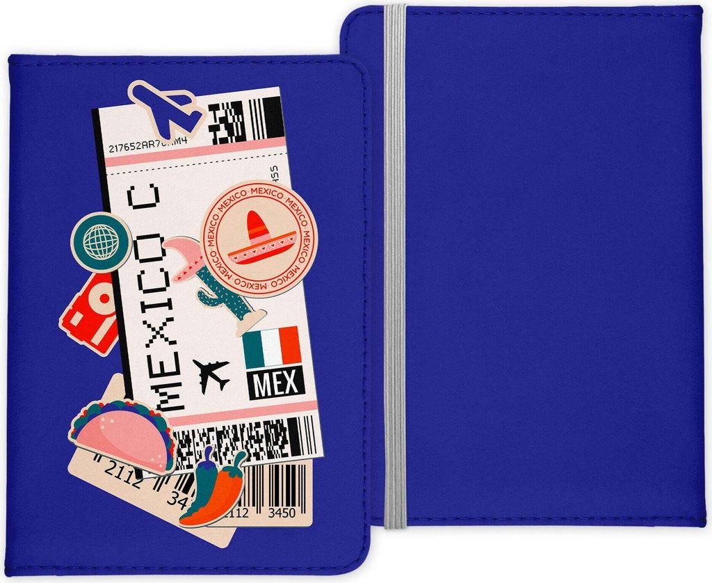 22Feels Mexiko-Stadt Souvenir Reisepasshülle Organizer Reisen Gadgets Mexiko Hauptstadt Nordamerika Urlaub Kunst-Leder Etui Cover Frauen Männer K...