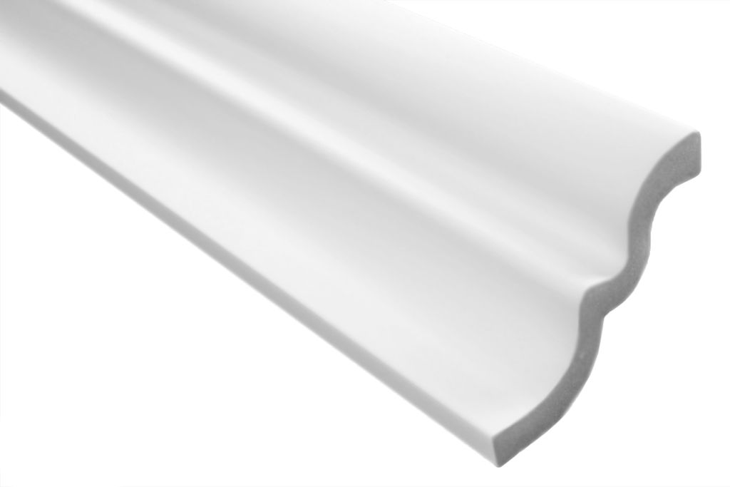 Zierleisten 20 cm Musterstück E-9 | leicht und stabil | extrudiertes Styropor | Stuckprofile | Decken-/ und Wandübergang | modern weiß | dekorat...