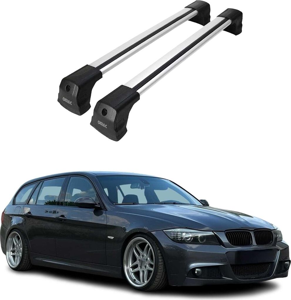 Dachträger für BMW 3er E90 E91 Stufenheck Touring 2004-2012 75kg Alu Silber 2x