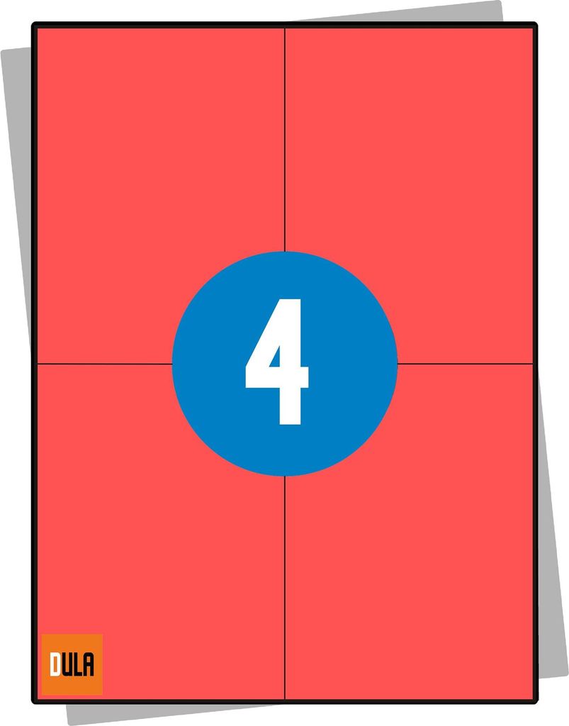DULA A4 Etikettenbögen Versandetiketten, 105 x 148 mm, 4 Produktbild 
