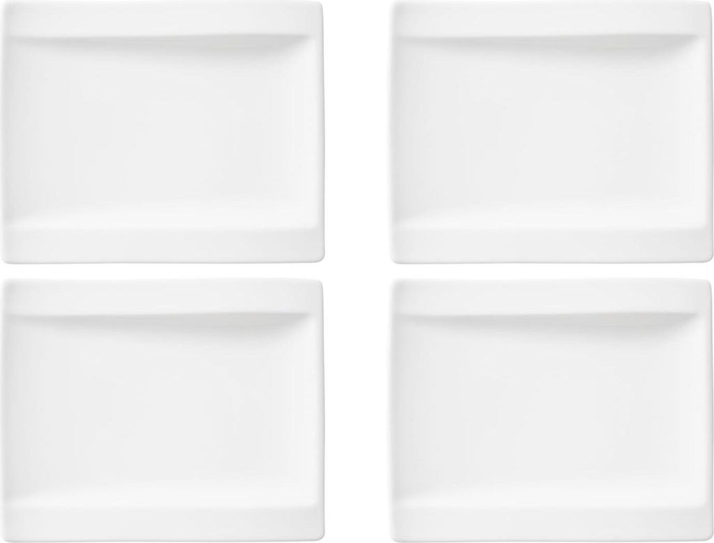 Villeroy & Boch NewWave 4er Set Brotteller Kuchenteller 18x15cm weiß Porzellan