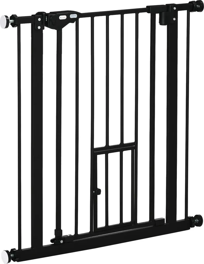 Barrière pour chiens ajustable noire 80x76,2 cm - Sécurité domestique