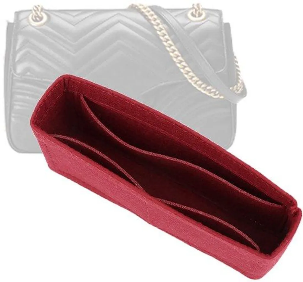 Organiseur de sac rouge en feutre grand format avec poches multiples