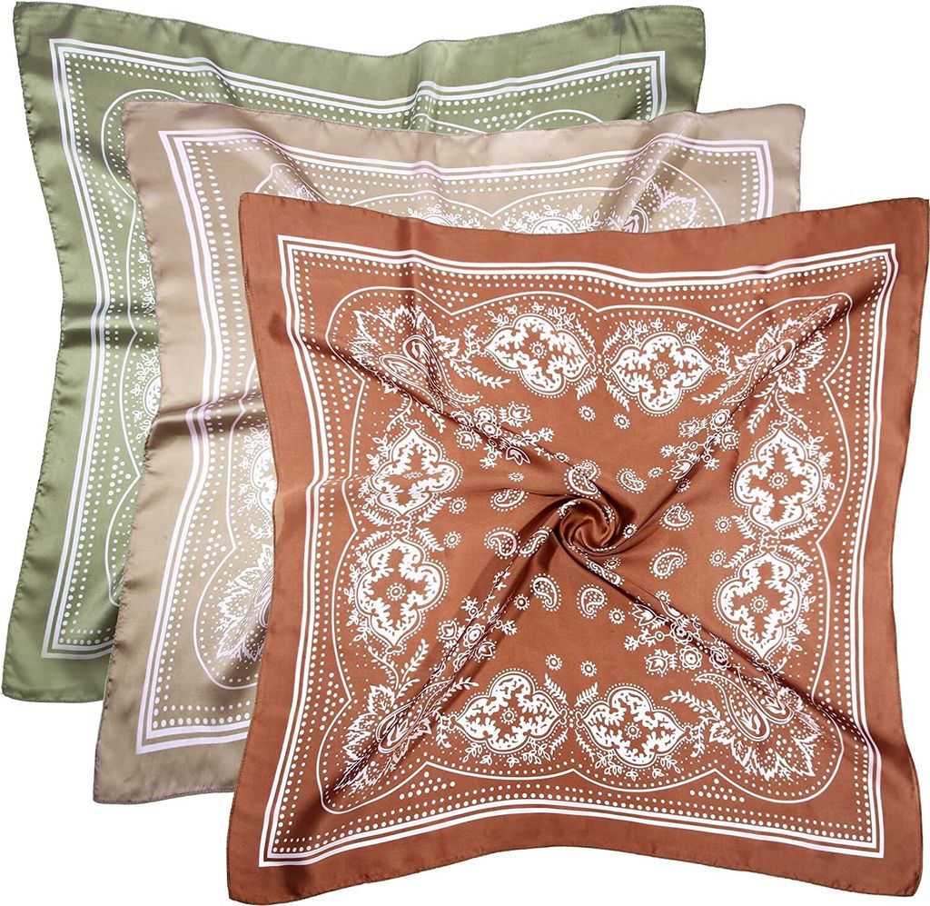 Stück 60 cm Satin Kopftuch Haarschal Seide Kopftuch Seide Bandana Seide Haarwickel Halstuch für Frauen Mädchen