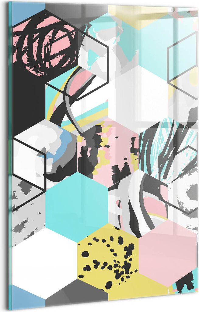 Designer Glasbild - Wandbild - Glas Bild - 20x30 cm - Geometrische Abstraktion