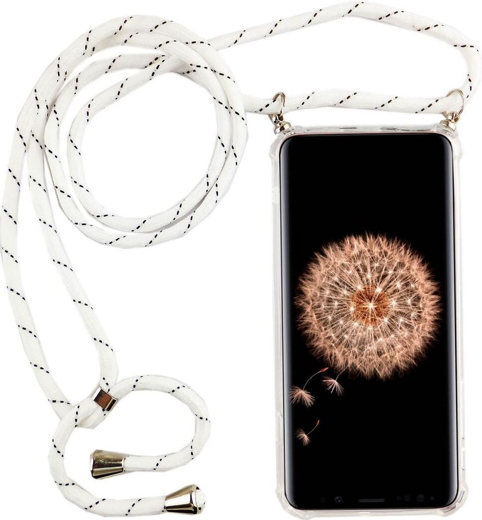 Handykette für Samsung Galaxy S9 Plus - Smartphone Necklace Hülle mit Band - Schnur mit Case zum umhängen in Weiß