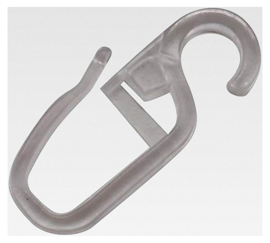 100 Überklipshaken 6mm transparent - Faltenlegehaken für Gardinenringe