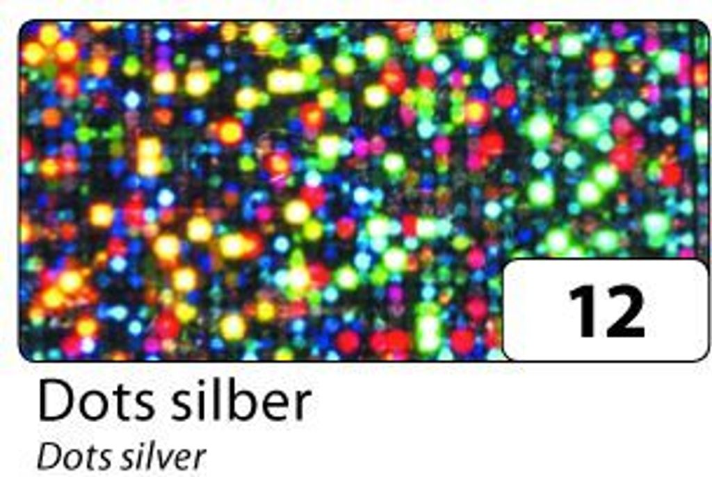 Holographische Folien Dots in silber 40cm x 1m